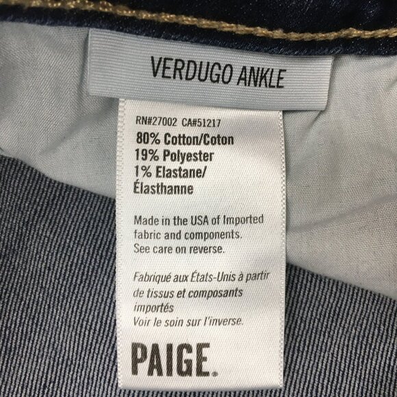 PAIGE Premium Denim Tami Wash Verdugo Ankle 5 Pocket Logo Hardware Jeans - Picture 3 of 11